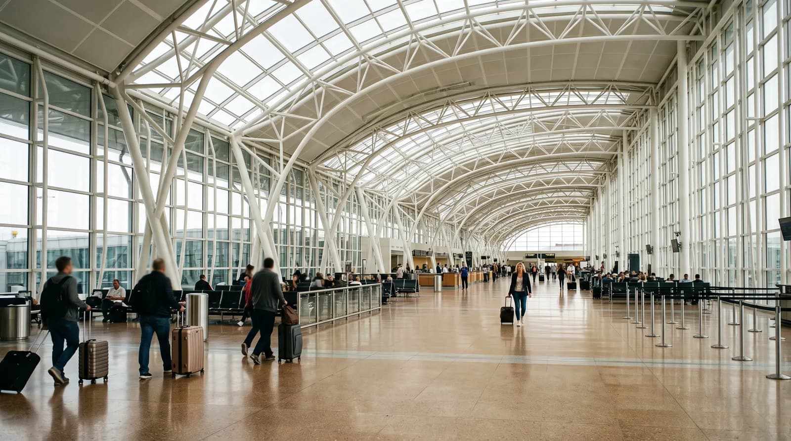 El vestíbulo de una terminal de aeropuerto