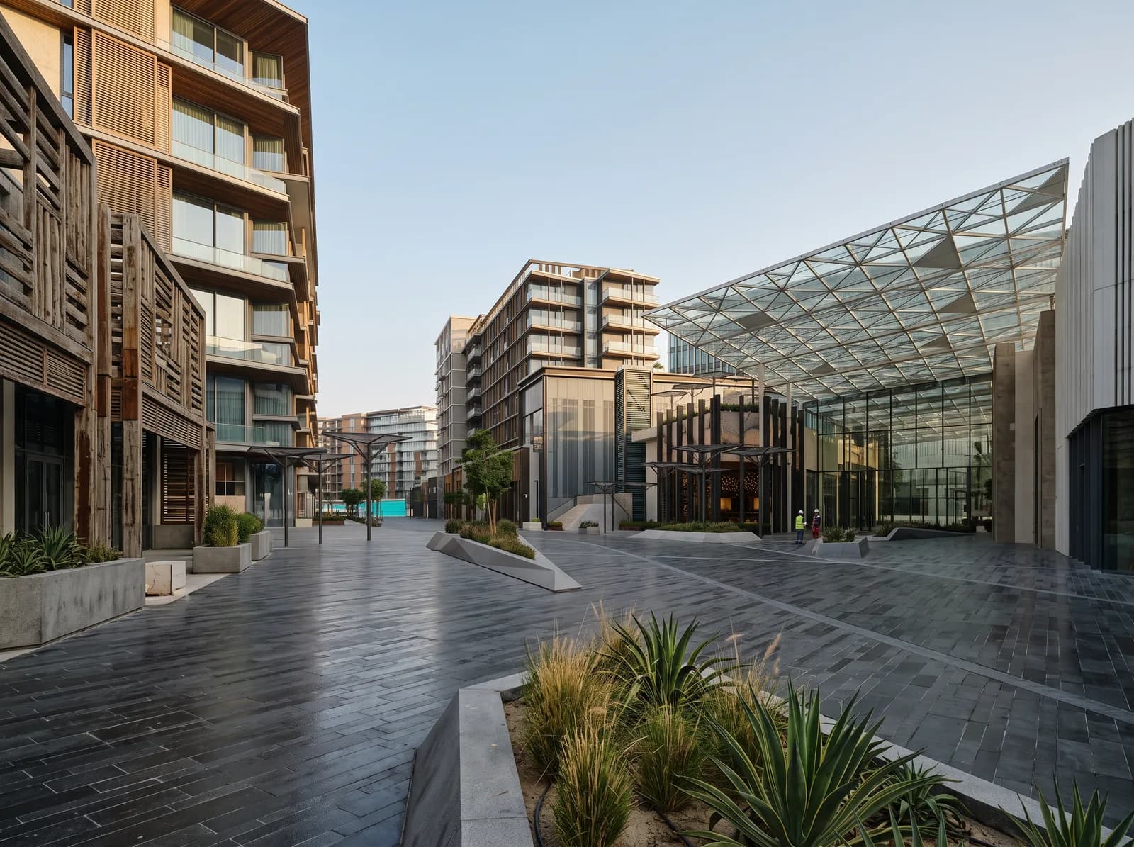 Ladenterrassen am Platz, Saadiyat Grove (Illustration)