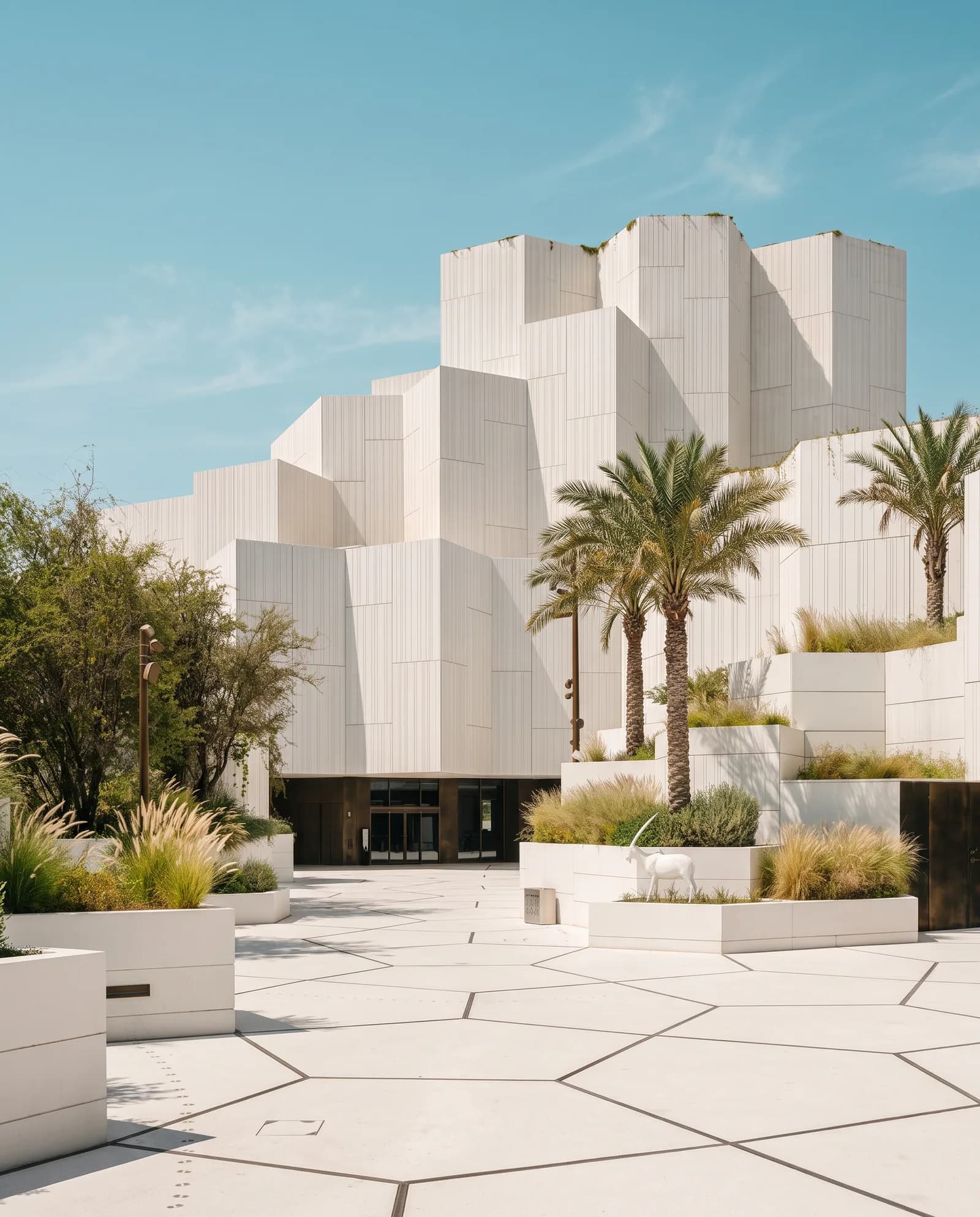 Das Gebäude des Naturkundemuseums Abu Dhabi, entworfen von Mecanoo
