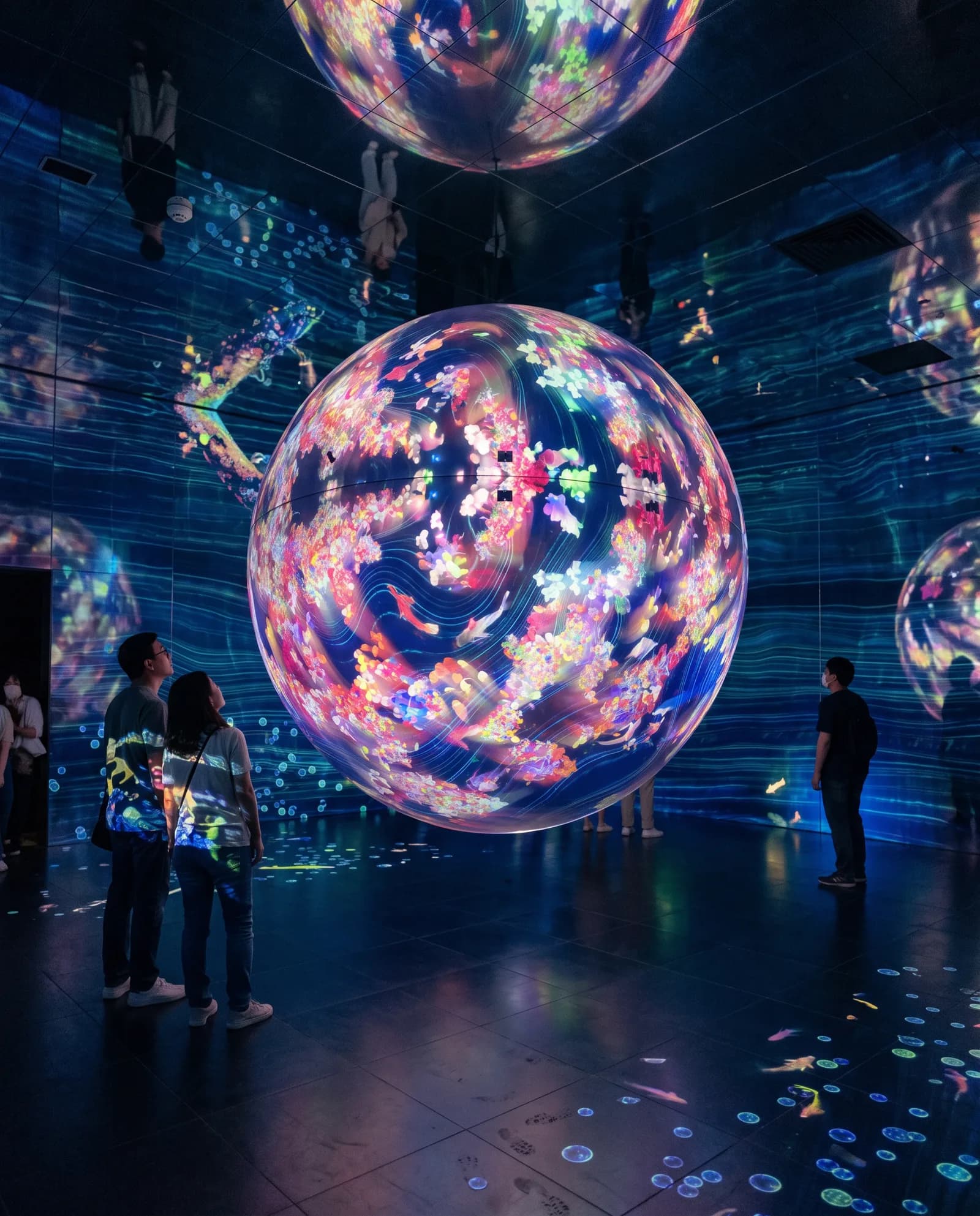 Glowing sphere covered in flowers