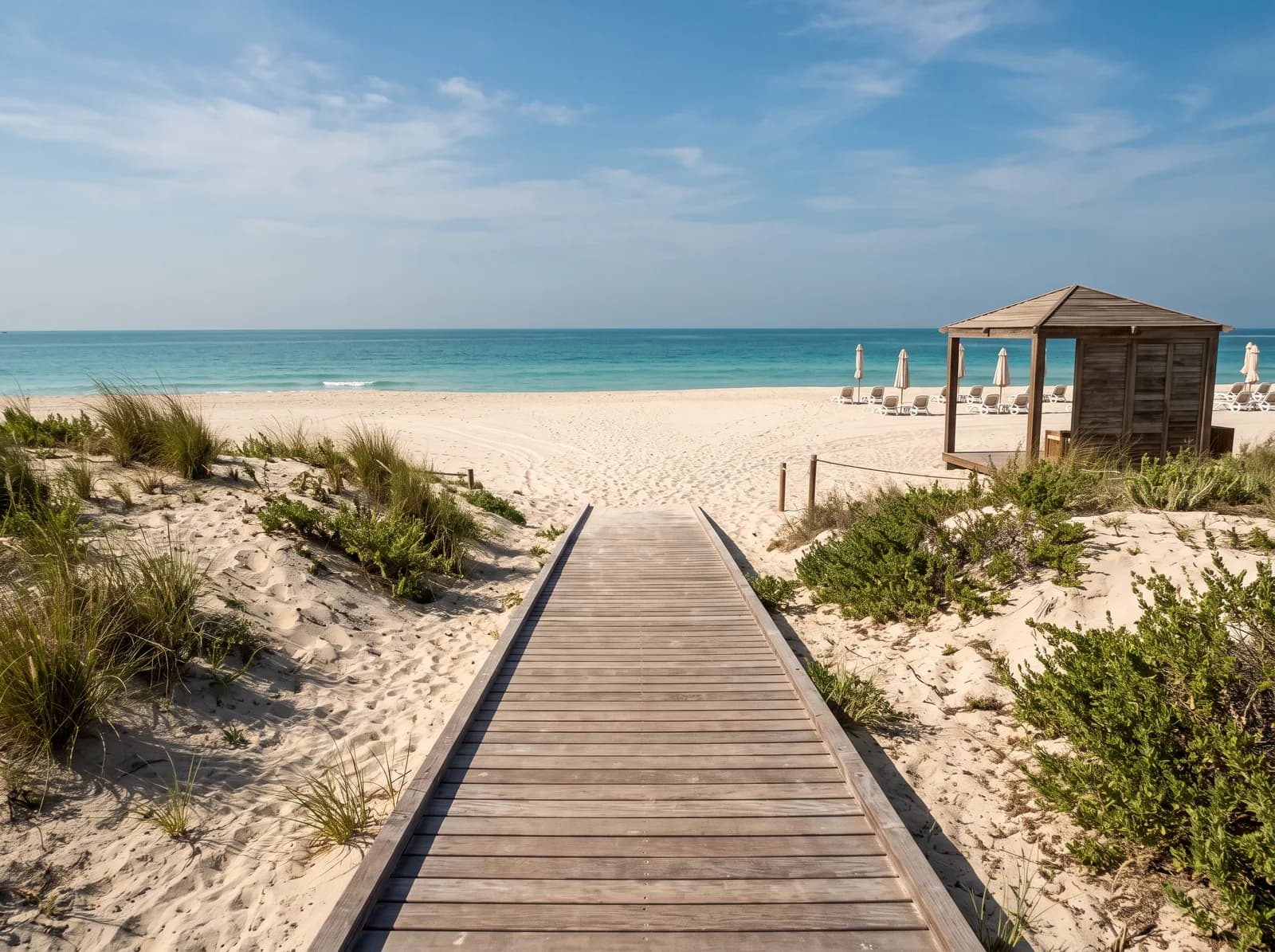 Holzsteg durch die Dünen zum Strand, Kai Beach