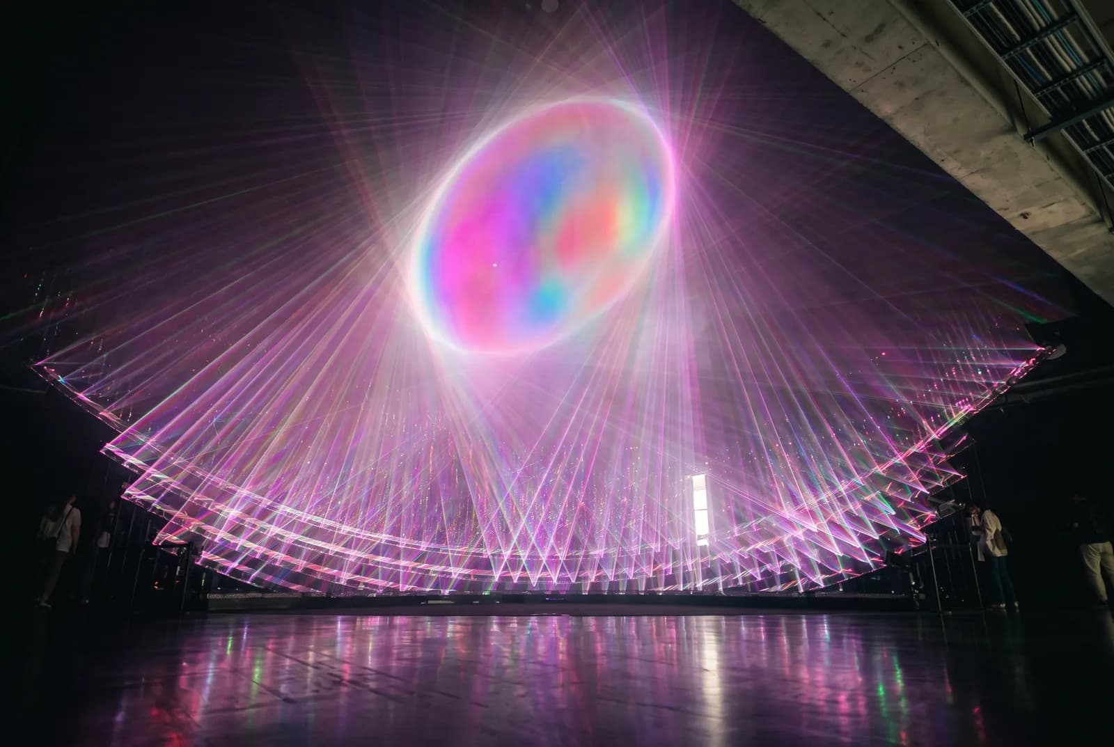 Light sculpture made of thousands of beams