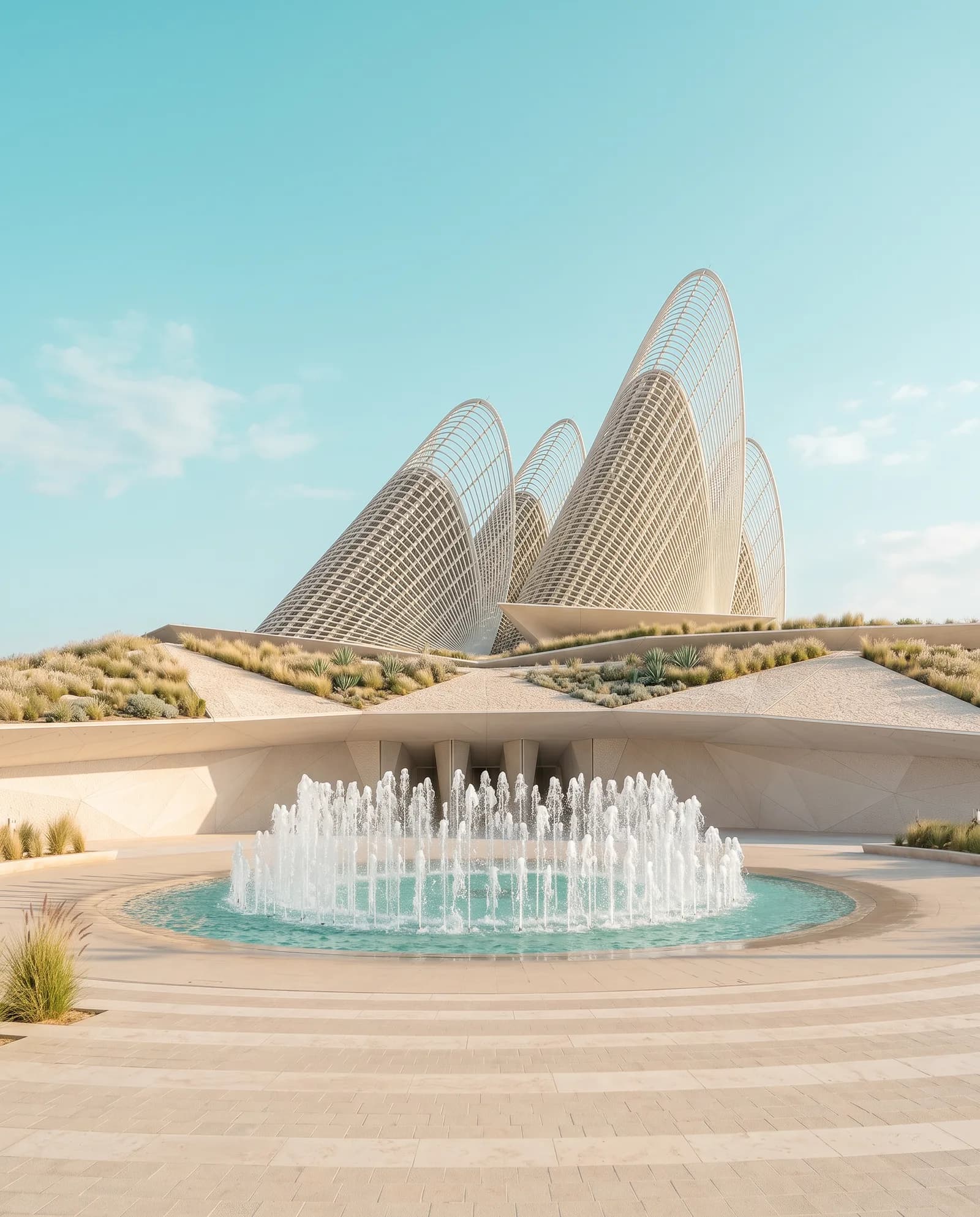 Die flügelförmigen Türme des Zayed National Museum